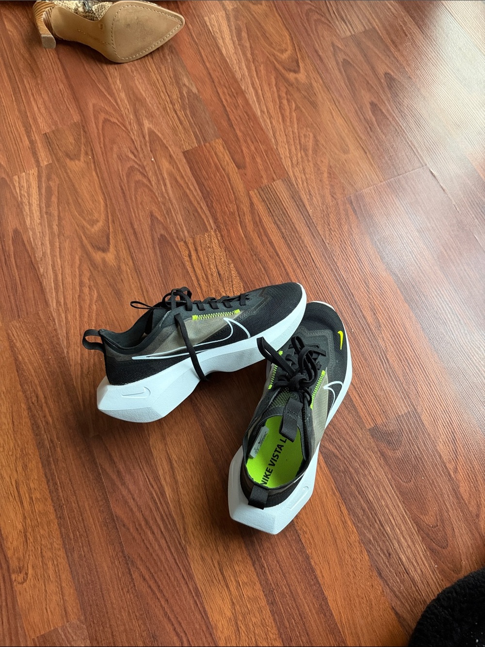 Nike Black and Volt Athletic Sneakers